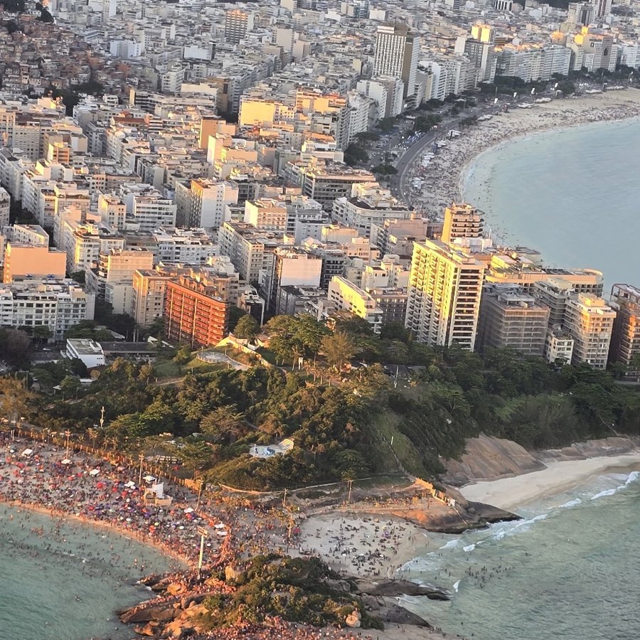 Copacabana beach seen from a Rio Horizon helicopter